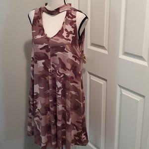 Purple Camo Sleeveless Dress